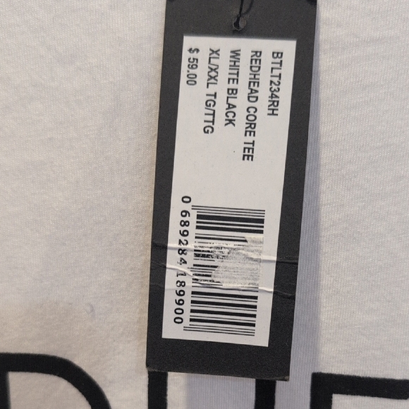 Brunette The Label White Tee with Black Label - Picture 3 of 7